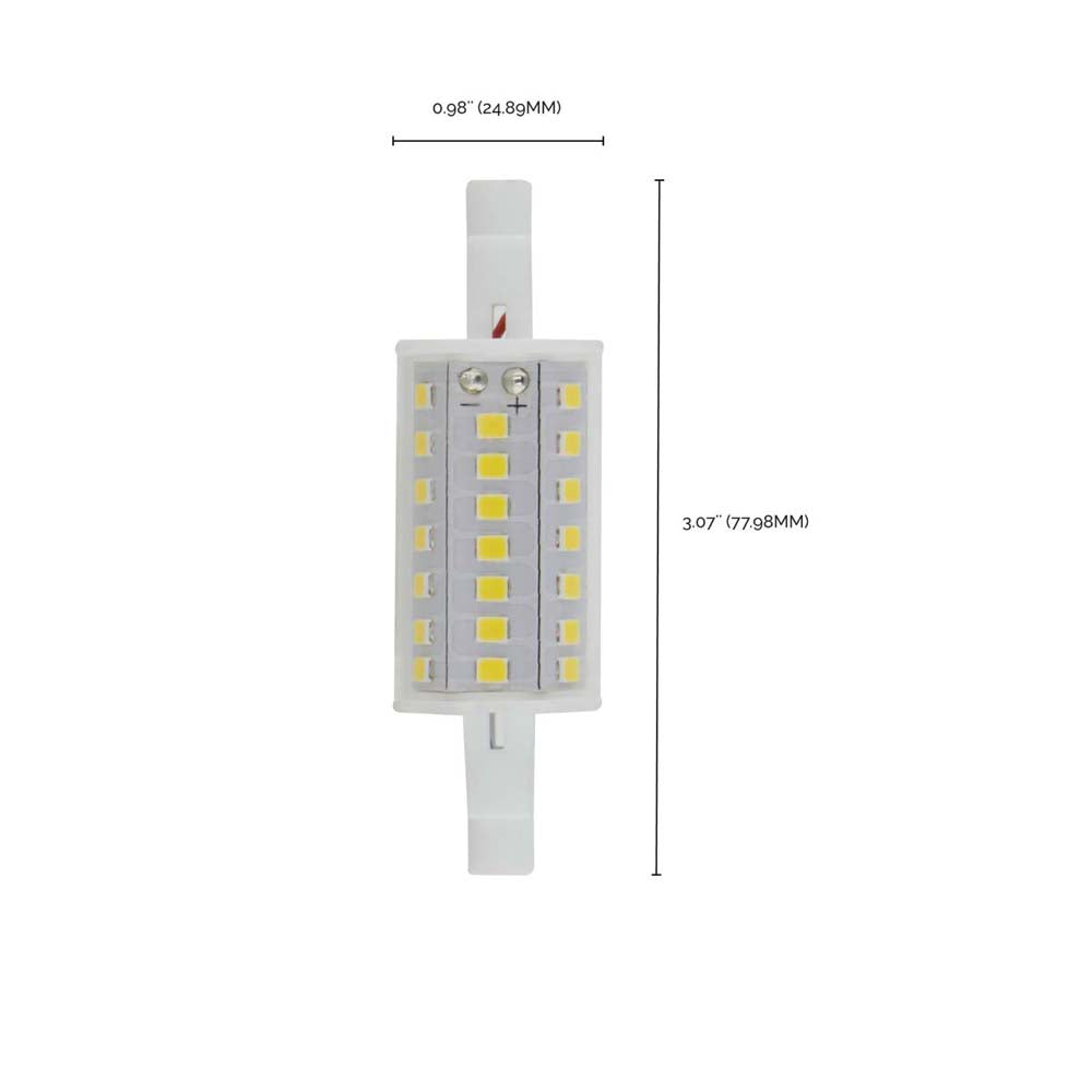 6W LED T3 78mm R7S Base 4000K 200 Beam Angle Double Ended Bulb 120v ...