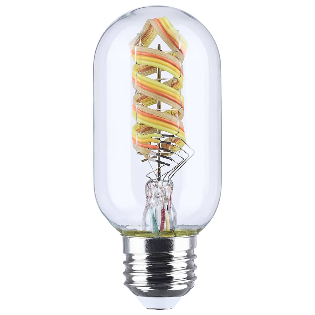 Satco Starfish 5.5w LED T14 2700K-5000K RGBTW Clear Medium Base 120v Bulb