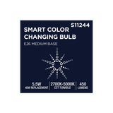 Satco Starfish 5.5w LED T14 2700K-5000K RGBTW Clear Medium Base 120v Bulb_4