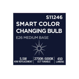Satco Starfish 5.5w LED T9 2700K-5000K RGBTW Clear Medium Base 120v Bulb_4