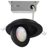 Satco 4-in 9W LED Gimbal LED Downlight RGBTW Black Finish 120-277v