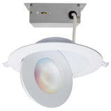 Satco 6-in 15W LED Gimbal LED Downlight RGBTW White Finish 120-277v