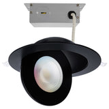 Satco 6-in 15W LED Gimbal LED Downlight RGBW Round Black Finish 120-277v
