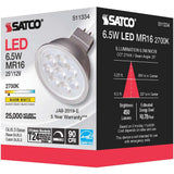 Satco 6.5W MR16 LED 2700K GU5.3 base 25 deg. Beam Angle 12v_3