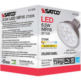 Satco 6.5W MR16 LED 2700K GU5.3 base 25 deg. Beam Angle 12v_4