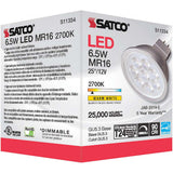 Satco 6.5W MR16 LED 2700K GU5.3 base 25 deg. Beam Angle 120v_4