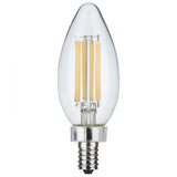 Satco 8w C11 LED 800Lm 5000K 120v Clear Finish Candelabra Base Bulb