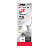 Satco 8w C11 LED 800Lm 3000K 120v Frosted Finish Candelabra Base Bulb - BulbAmerica