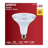 Satco 14w Dusk to Dawn LED PAR38 3000K 120v White Finish E26 Base Bulb_1