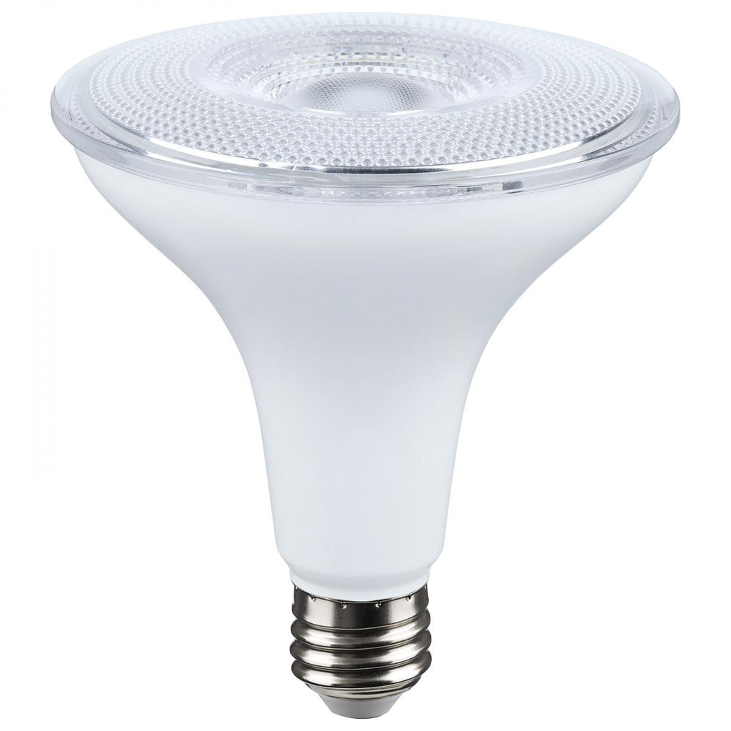 Satco 14w Dusk to Dawn LED PAR38 5000K 120v White Finish E26 Base Bulb