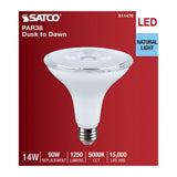 Satco 14w Dusk to Dawn LED PAR38 5000K 120v White Finish E26 Base Bulb_1