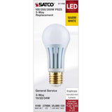 Satco 10/22/34w PS25 LED Three-Way Lamp E39d Mogul Base 2700K White Finish 120v_3