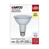 Satco 12w Econo LED PAR30LN 3000K 35deg 120-277v Silver Finish Bulb - BulbAmerica