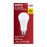 Satco A21 LED 3-Way Lamp Wattage Tunable 2700K E26d Double Contact Base 120v_1