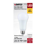 Satco A21 LED 3-Way Lamp Wattage Tunable 3000K E26d Double Contact Base 120v - BulbAmerica