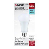 Satco A21 LED 3-Way Lamp Wattage Tunable 4000K E26d Double Contact Base 120v - BulbAmerica