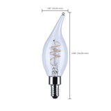Satco 4w CA11 LED Reminiscent Flex Gray Coil Filament E12 2700K 120v Bulb_2