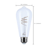 Satco 6w ST19 LED Reminiscent Flex Gray Coil Filament E26 3000K 120v Bulb_2