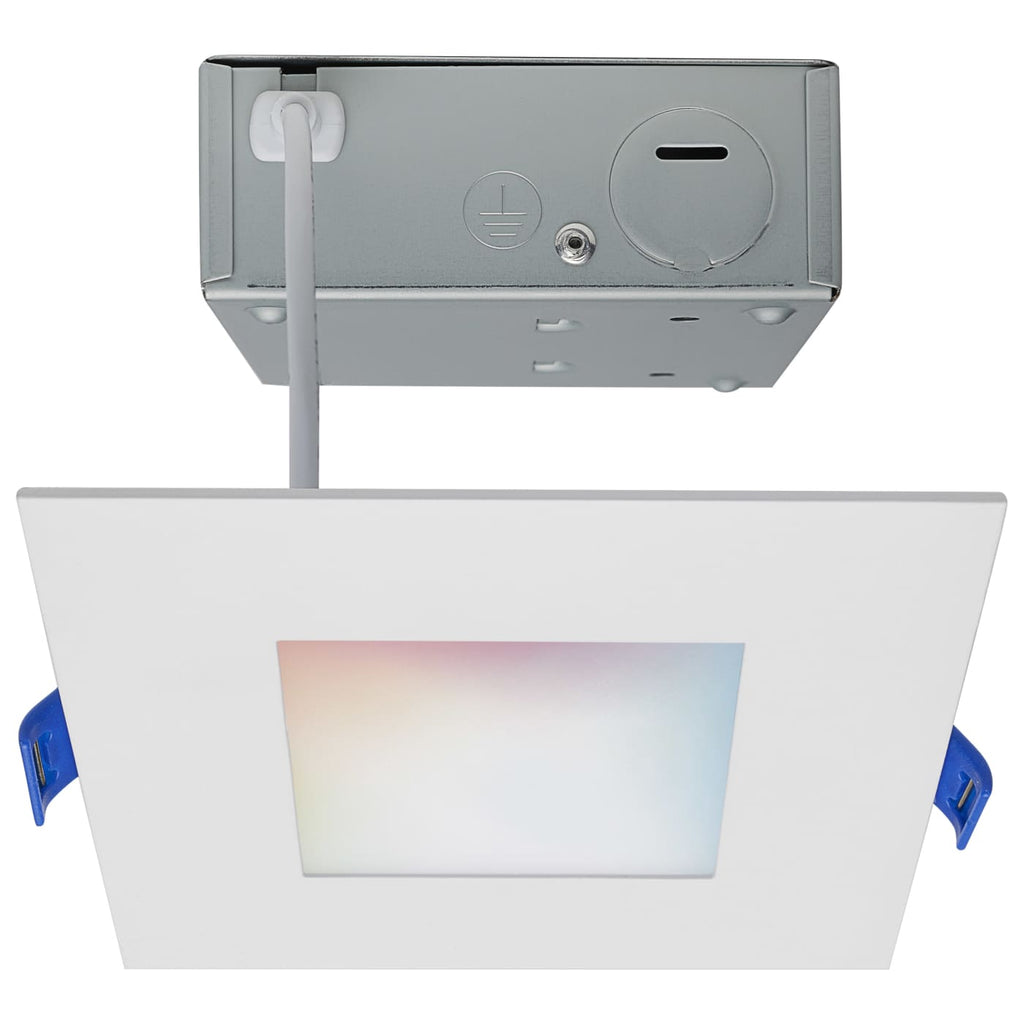 Satco 4-in 9W LED Direct Wire RGBTW Square White Finish