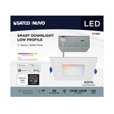 Satco 4-in 9W LED Direct Wire RGBTW Square White Finish - BulbAmerica