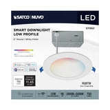 Satco 6-ft 12W LED Direct Wire RGBTW Round White Finish_1