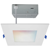 Satco 6-ft 12W LED Direct Wire RGBTW Square White Finish