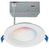Satco 4-in 9W LED Direct Wire RGBTW Round Red White Finish