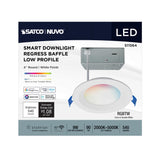 Satco 4-in 9W LED Direct Wire RGBTW Round Red White Finish_1