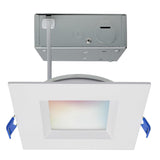 Satco 4-in 9W LED Direct Wire RGBTW Square Red White Finish