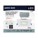 Satco 4-in 9W LED Direct Wire RGBTW Square Red White Finish_1