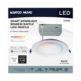 Satco 6-in 12W LED Direct Wire RGBTW Round Red White Finish_1