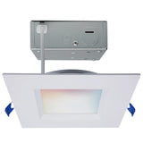 Satco 6-in 12W LED Direct Wire RGBTW Square Red White Finish