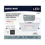 Satco 6-in 12W LED Direct Wire RGBTW Square Red White Finish_1