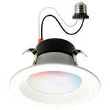 Satco 4-in 10.5W LED Retrofit Downlight RGBTW Round White Finish