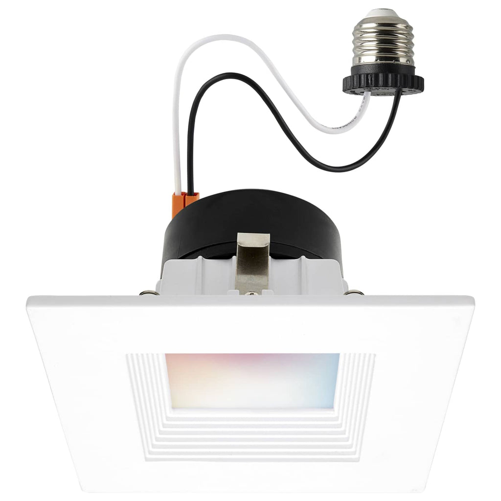 Satco 4-in 10.5W LED Retrofit Downlight RGBTW Square White Finish