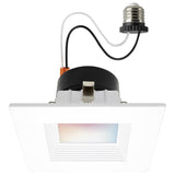 Satco 4-in 10.5W LED Retrofit Downlight RGBTW Square White Finish