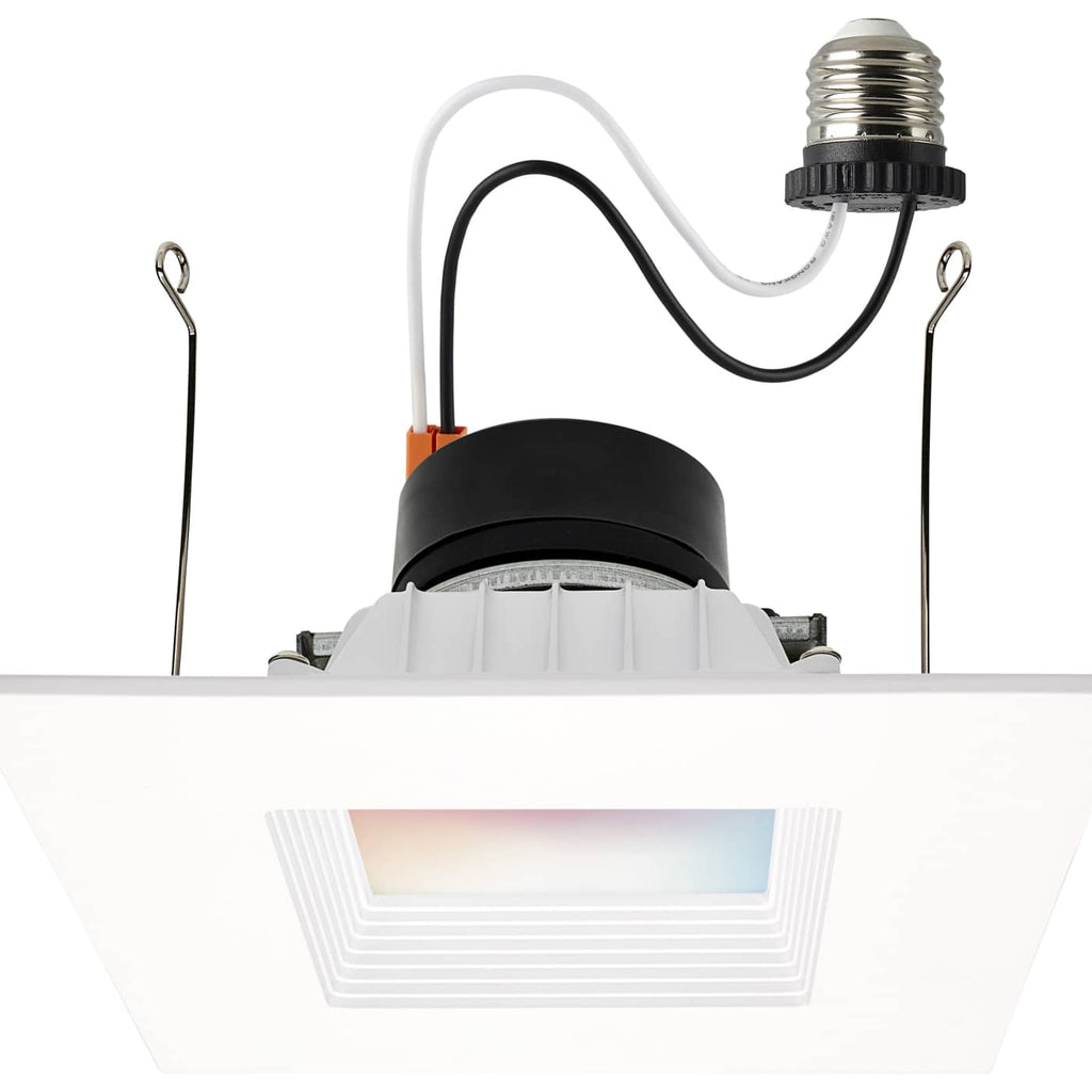 Satco 5-6-in 13W LED Retrofit Downlight RGBTW Square White Finish