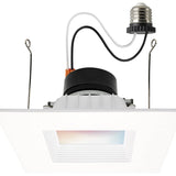 Satco 5-6-in 13W LED Retrofit Downlight RGBTW Square White Finish