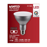 Satco 11w PAR30LN LED E26 Base 25deg 120v CCT Tunable Silver Finish Bulb_1