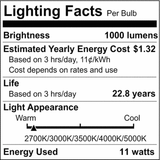 Satco 11w PAR30LN LED E26 Base 25deg 120v CCT Tunable Silver Finish Bulb_4