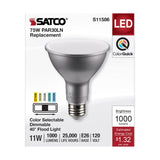 Satco 11w PAR30LN LED E26 Base 40deg 120v CCT Tunable Silver Finish Bulb - BulbAmerica