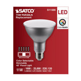 Satco 11w PAR30LN LED E26 Base 40deg 120v CCT Tunable Silver Finish Bulb_1