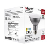 Satco 11w PAR30LN LED E26 Base 40deg 120v CCT Tunable Silver Finish Bulb_3