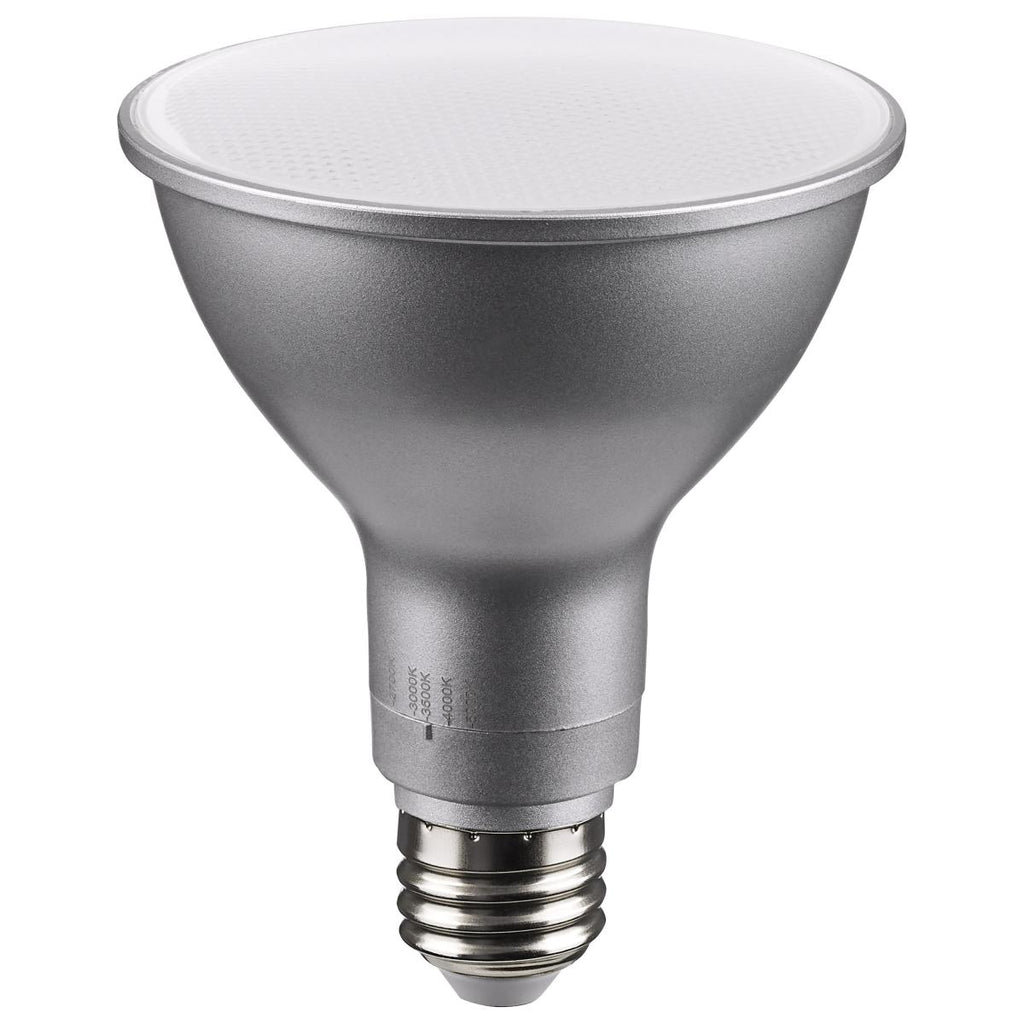 Satco 11w PAR30LN LED E26 Base 60deg 120v CCT Tunable Silver Finish Bulb
