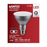 Satco 11w PAR30LN LED E26 Base 60deg 120v CCT Tunable Silver Finish Bulb_1