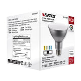 Satco 11w PAR30LN LED E26 Base 60deg 120v CCT Tunable Silver Finish Bulb_3
