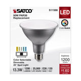 Satco 13.3w PAR38 LED E26 Base 25deg 120v CCT Tunable Silver Finish Bulb - BulbAmerica