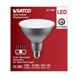 Satco 13.3w PAR38 LED E26 Base 60deg 120v CCT Tunable Silver Finish Bulb_1
