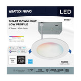 Satco 6-in 11W LED Direct Wire RGBTW Round White Finish_1