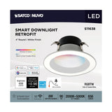 Satco 4-in 8W LED Retrofit Downlight RGBTW Round White Finish_2